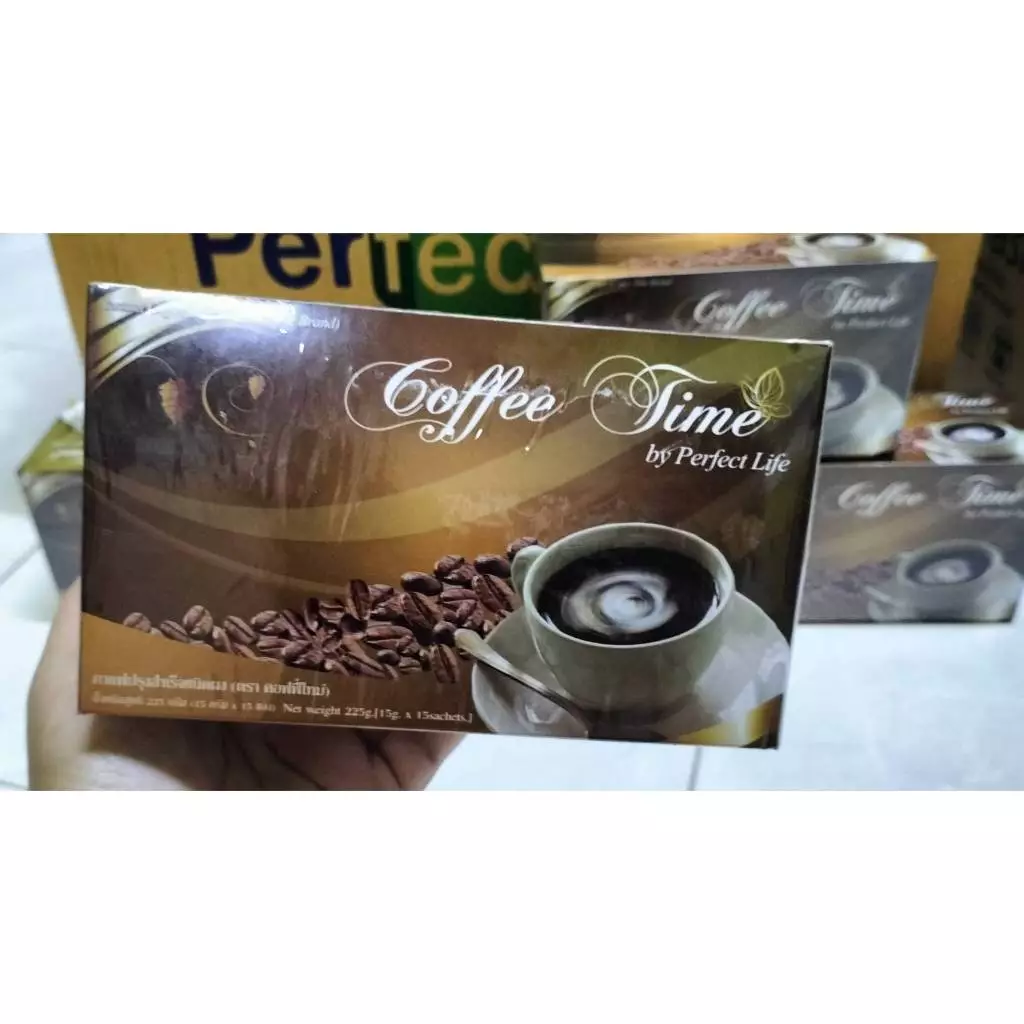 กาแฟคอฟฟี่ไทม์ 1 กล่อง 15 ซอง coffee time by perfect life กาแฟเพอร์เฟค ของแท้ ส่งไว