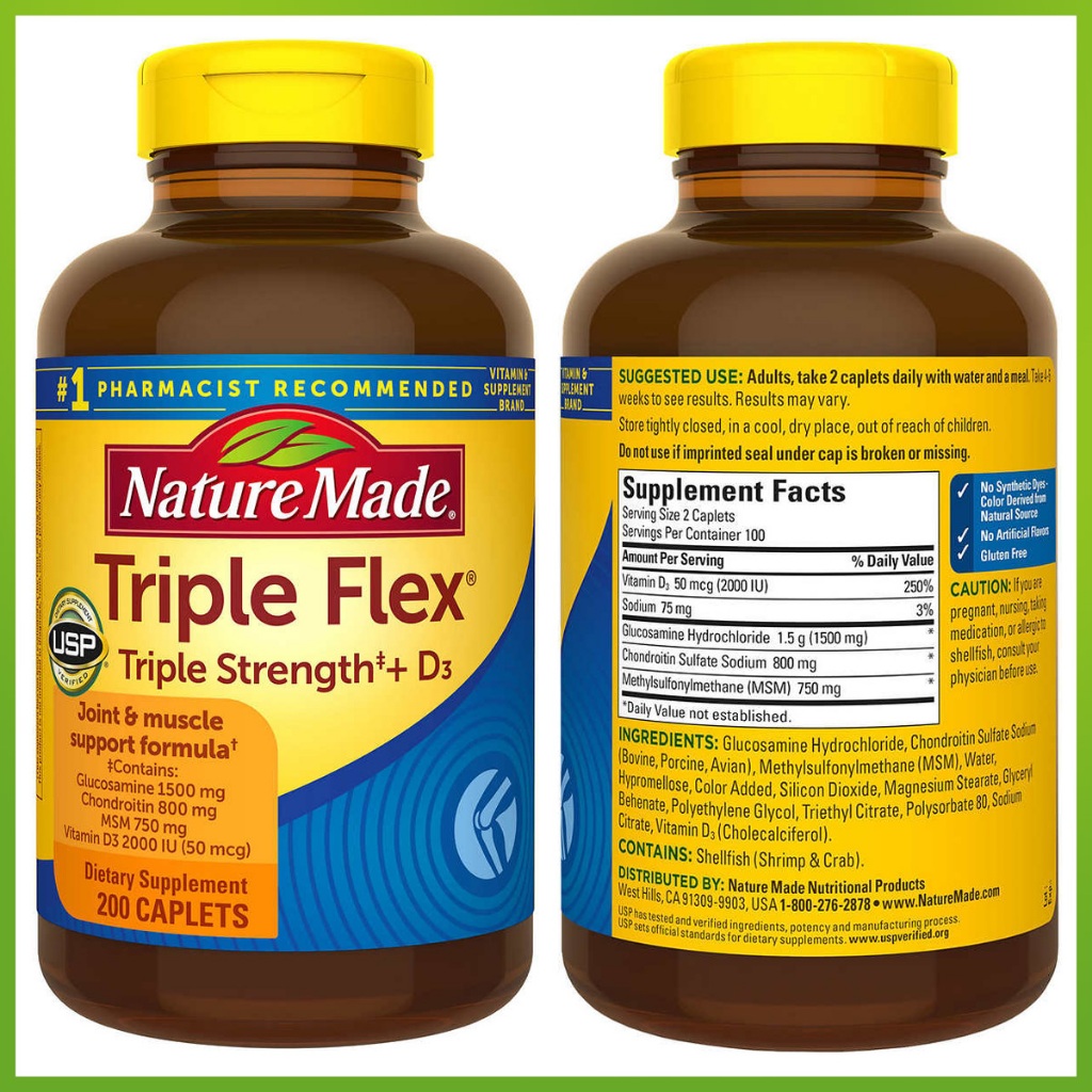 (Exp.06/2026)Nature Made TripleFlex Triple Strength + D3 200 เม็ด