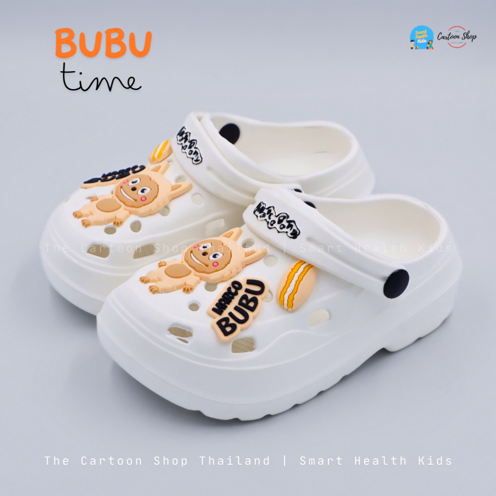 รองเท้าหัวโต รองเท้าเด็ก บูบู้ Bubu นุ่ม เบา ใส่สบาย ไซส์ 30-35 มี 6 สี ขาว ชมพู เขียว ฟ้า ครีม ดำ