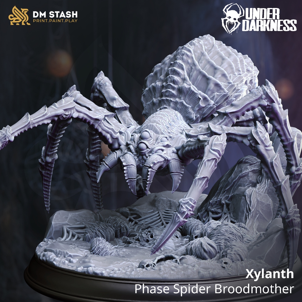 DnD Monster - Giant Spider โมเดลบอร์ดเกม (งานเรซิ่นยังไม่ลงสี) ฐาน 3 นิ้ว