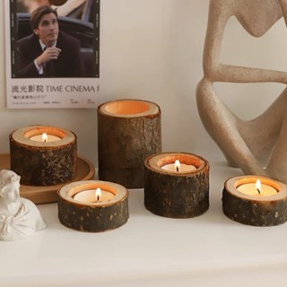 OurHome [พร้อมส่ง] Wooden candlestick holder เชิงเทียนไม้ ถ่…
