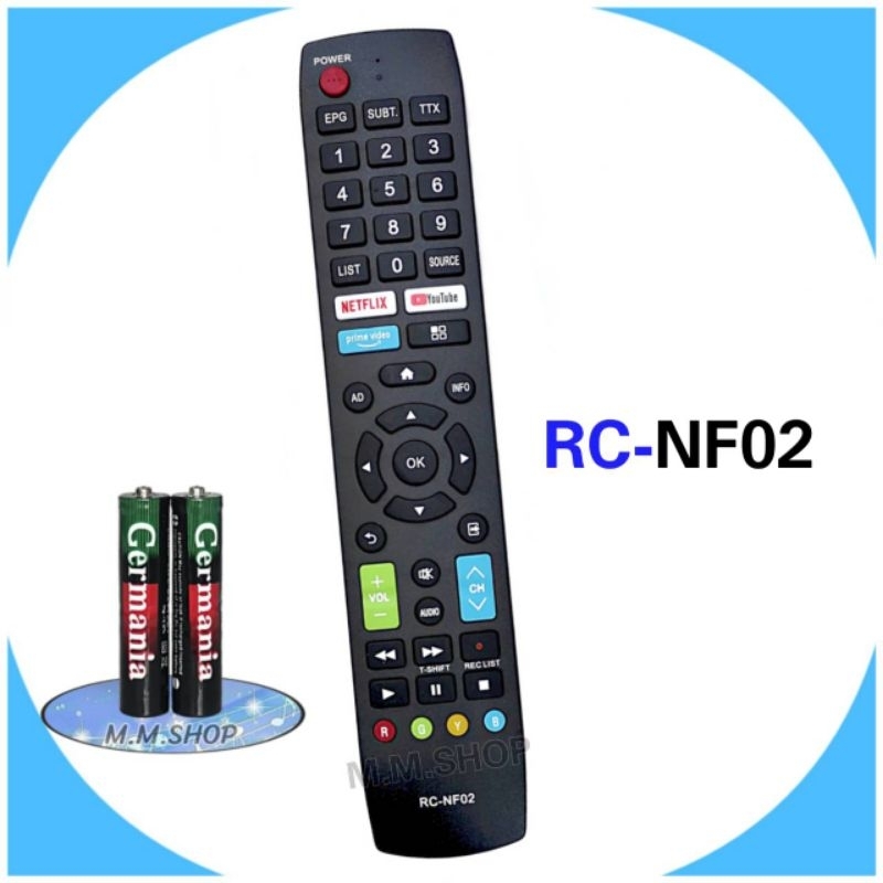 รีโมททีวี Smart TV HD    ปี 2021 รุ่น RC-NF02 ใช้ได้กับ 32HS534AN , 40HS534AN  42HS534AN  43HS534AN