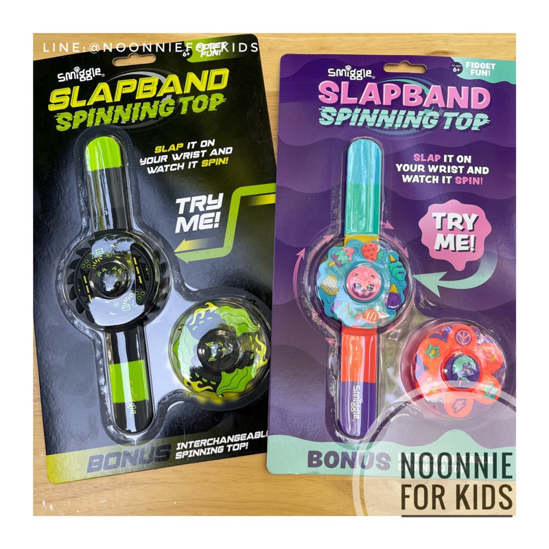 สายคาดข้อมือ Fidget Fun หน้าปัด 2in1 หมุนได้ Smiggle Spinning Top Slapband