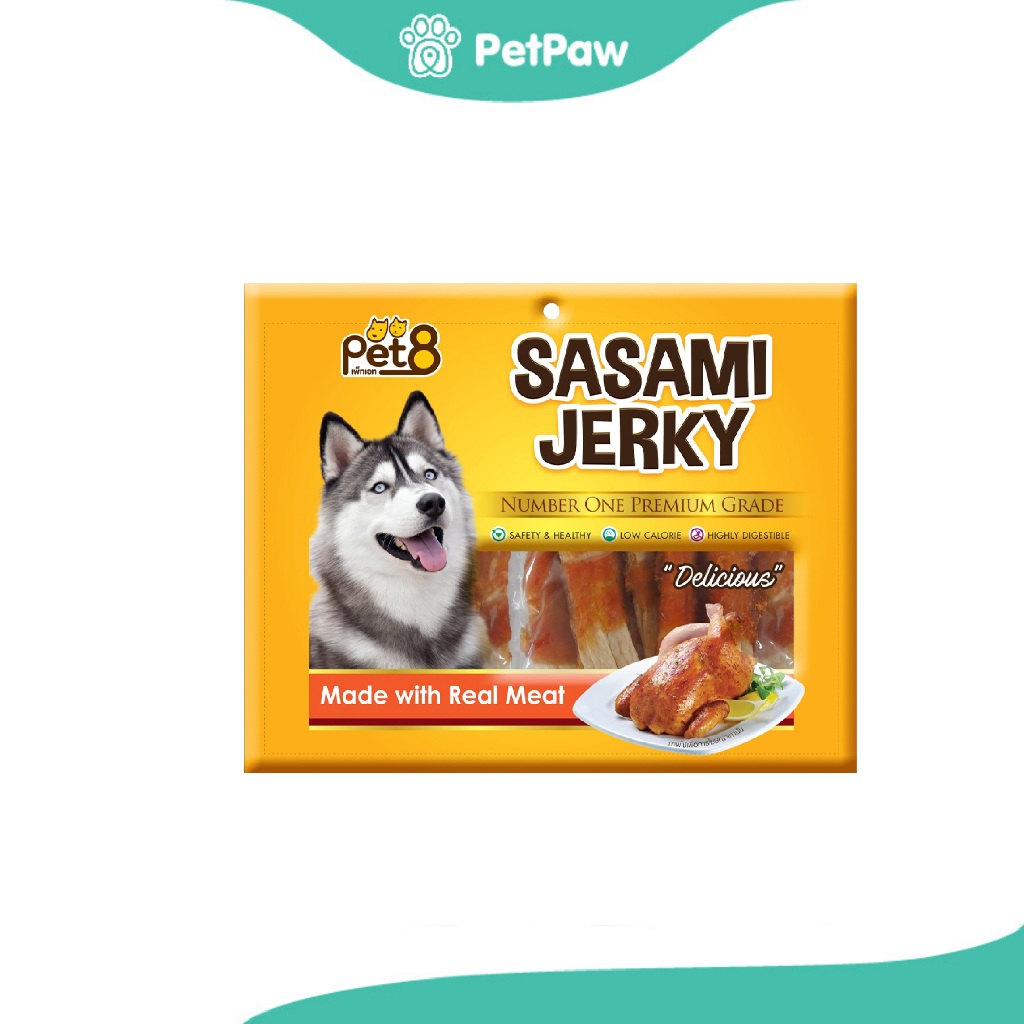 Pet8 : เพ็ทเอท ขนมสุนัข ไก่พันปลาแผ่น 5" 150 กรัม