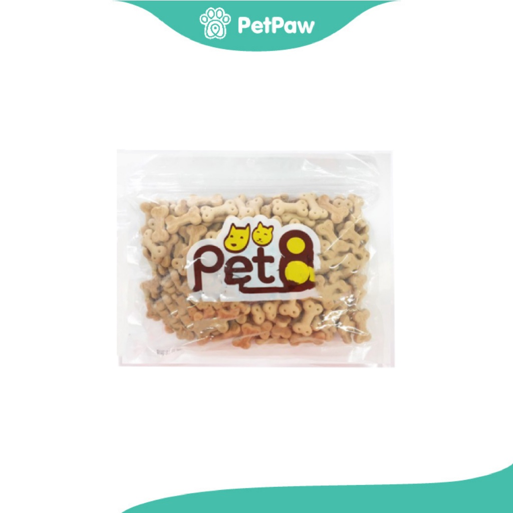 [ ไม่เข้าร่วมE-TAX] Pet8 : ขนมสุนัข บิสกิตรูปกระดูก รสไก่ 450 กรัม(1pcs)