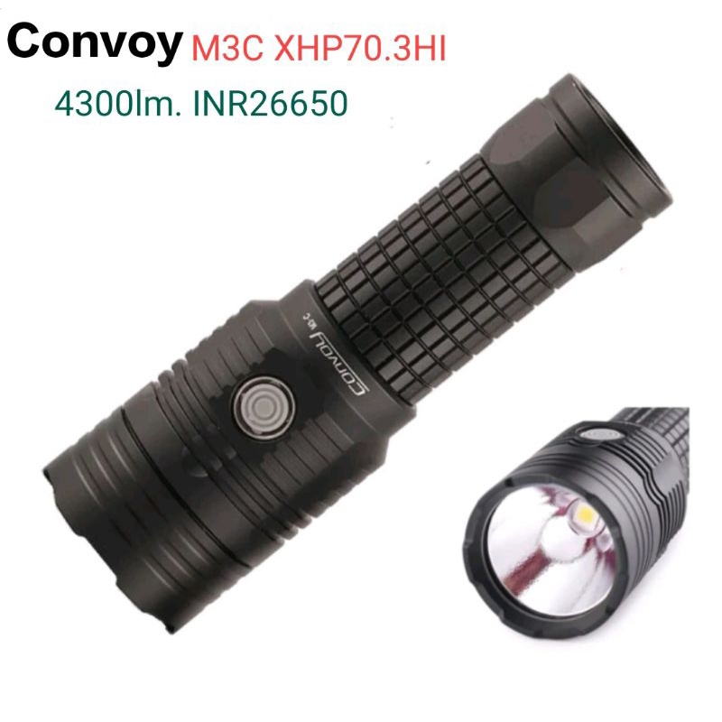 Convoy M3-C เวอร์ชั่นXHP70.3HIสว่าง4300lm.INR26650