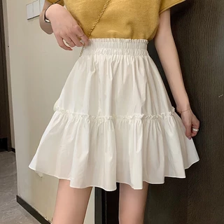 กระโปรงสั้นสไตล์เกาหลี มินิมอล กระโปรงมีซับในกางเกง ผ้าดี เอวสูงยางยืด น่ารัก แมทช์ง่าย ราคาถูก