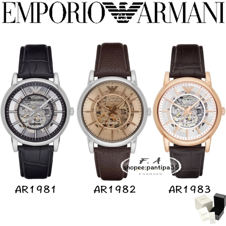 F.A Emporio Armani Luigi นาฬิกาข้อมือผู้ชาย นาฬิกาออโตเมติก AR1981 AR1982 AR1983 นาฬิกาแฟชั่นนาฬิกาแบรนด์ ความกว้าง：43MM