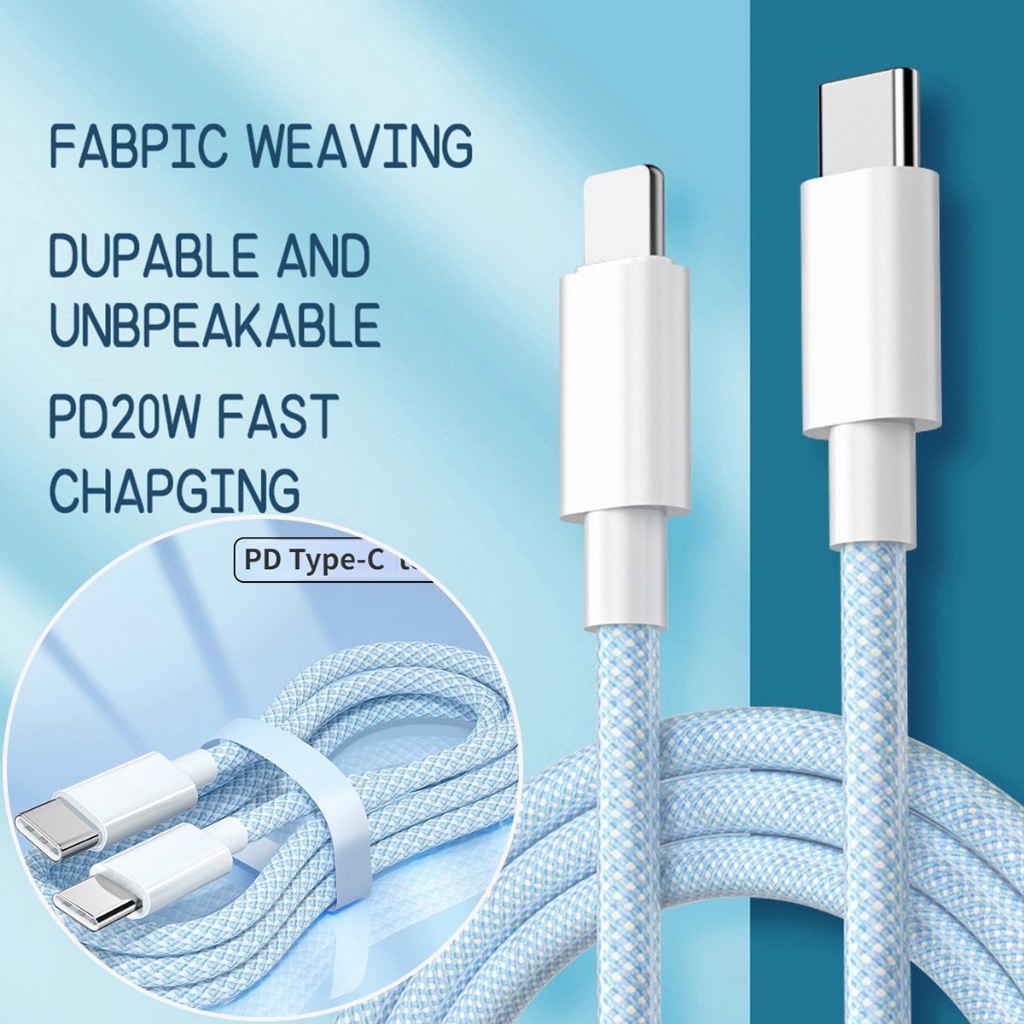 สายชาร์จ 20W Type-C To ไอโฟน ไนลอนถัก ทนทาน ชาร์จเร็ว PD Charge Cable สายชาร์จเร็ว type c สายชาร์จแท็บเล็ต