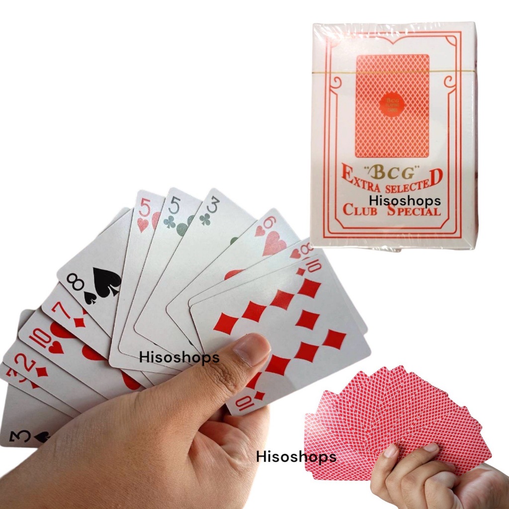 BCG PLAYING CARDS POKER ไพ่โป๊กเกอร์ 52 สำรับ วัสดุคุณภาพสูง ทนทาน การ์ดเล่นมีมาตฐาน มอก. รับรอง คละสีส่งเท่านั้น