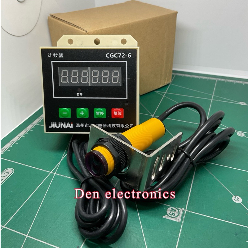 เครื่องนับจำนวน Digital Electronic Display Punch Counter Manual Addition And Subtraction Pause CGC72-6 Hall Switch