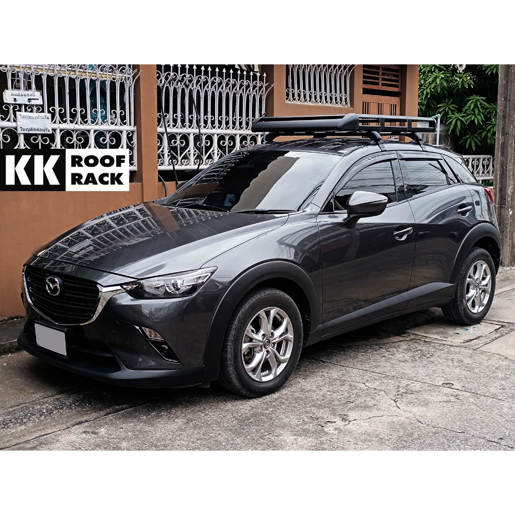 แร็คหลังคา พร้อมถาดอลูมิเนียม สำหรับ Mazda CX-3 CX-30 ไม่เจาะหลังคา ของใหม่ CX3 CX30
