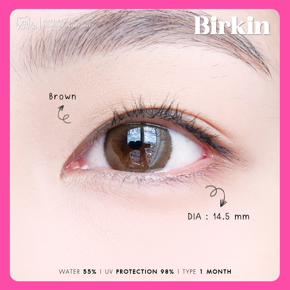 🔥 คอนแทคเลนส์ ✨ขนาดกลาง ✨Brown / Gray✨ Birkin ✨kittykawaii