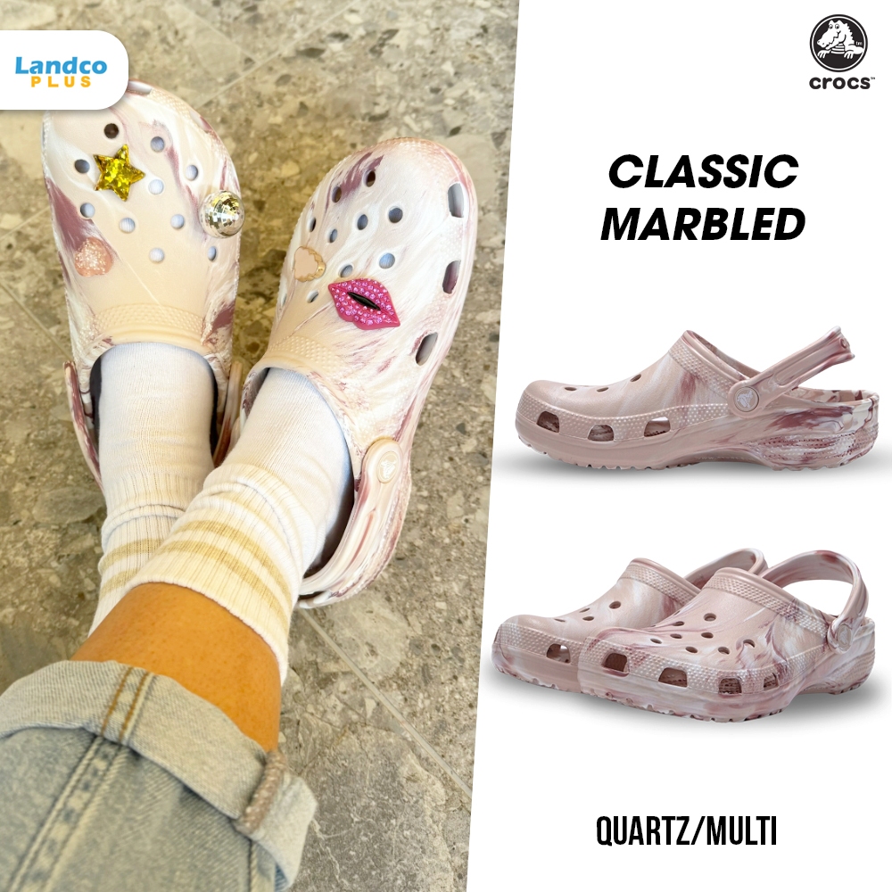 [ลด 200 บาท กรอกโค้ด LANDCR] Crocs รองเท้าแตะ รองเท้าแฟชั่น UX Classic Marbled 206867-6WS (2390)