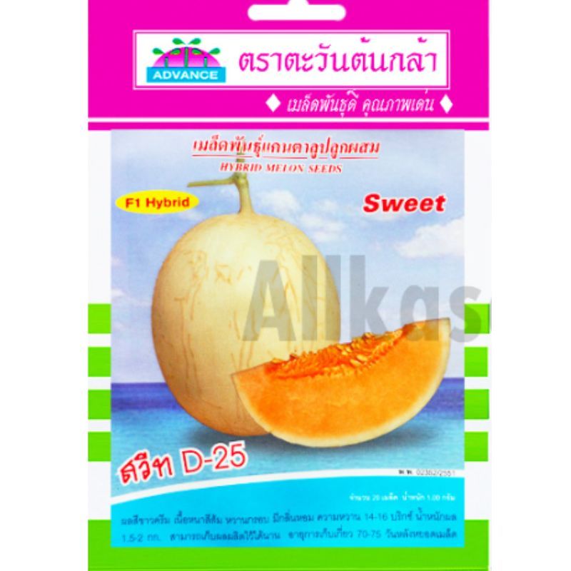 เมล็ดแคนตาลูปลูกผสม สวีท D-25