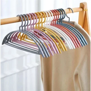 ไม้แขวนเสื้อพลาสติกขอบกันลื่น มี6สี ให้เลือก 1แพ็ค 10ชิ้น ขนาด 40*17cm