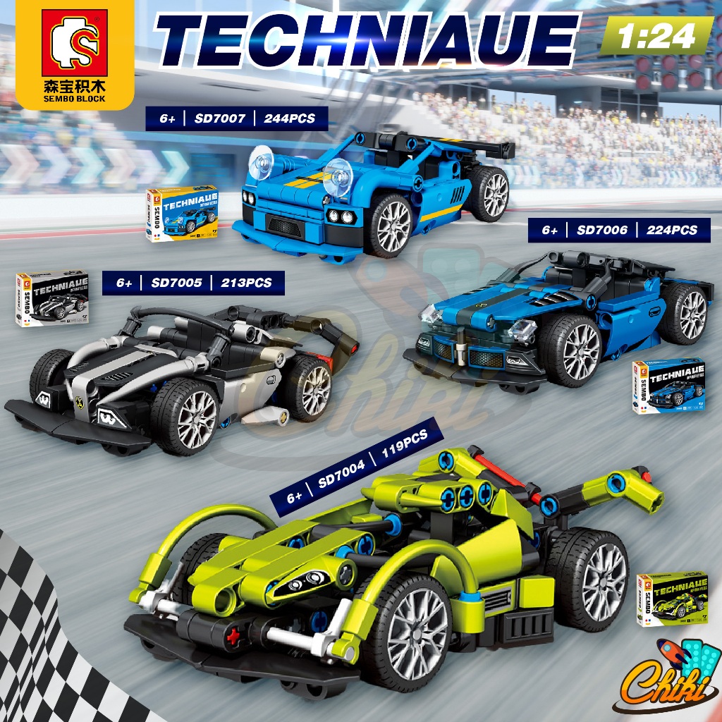 ตัวต่อรถแข่ง Sembo Block SD7004 - SD7007 TECHNIAUE 1:24 รถแข่งสุดเท่