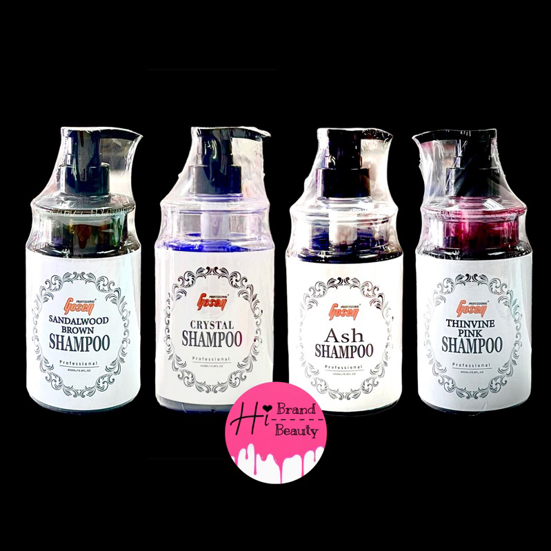 แชมพู โกเซ็น เติมประกายสีผม สีเทา สีชมพู สีน้ำตาลหม่น แอชแชมพู Gosen Ash Shampoo 420 ml