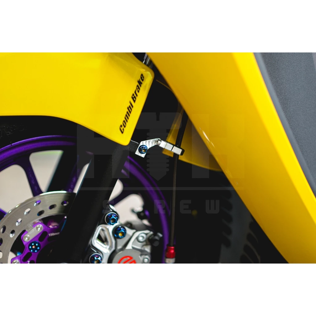 ตัวล็อคสายเบรคหน้าสำหรับสายเบรคแต่ง Honda Giorno สีเลส thumbnail 3