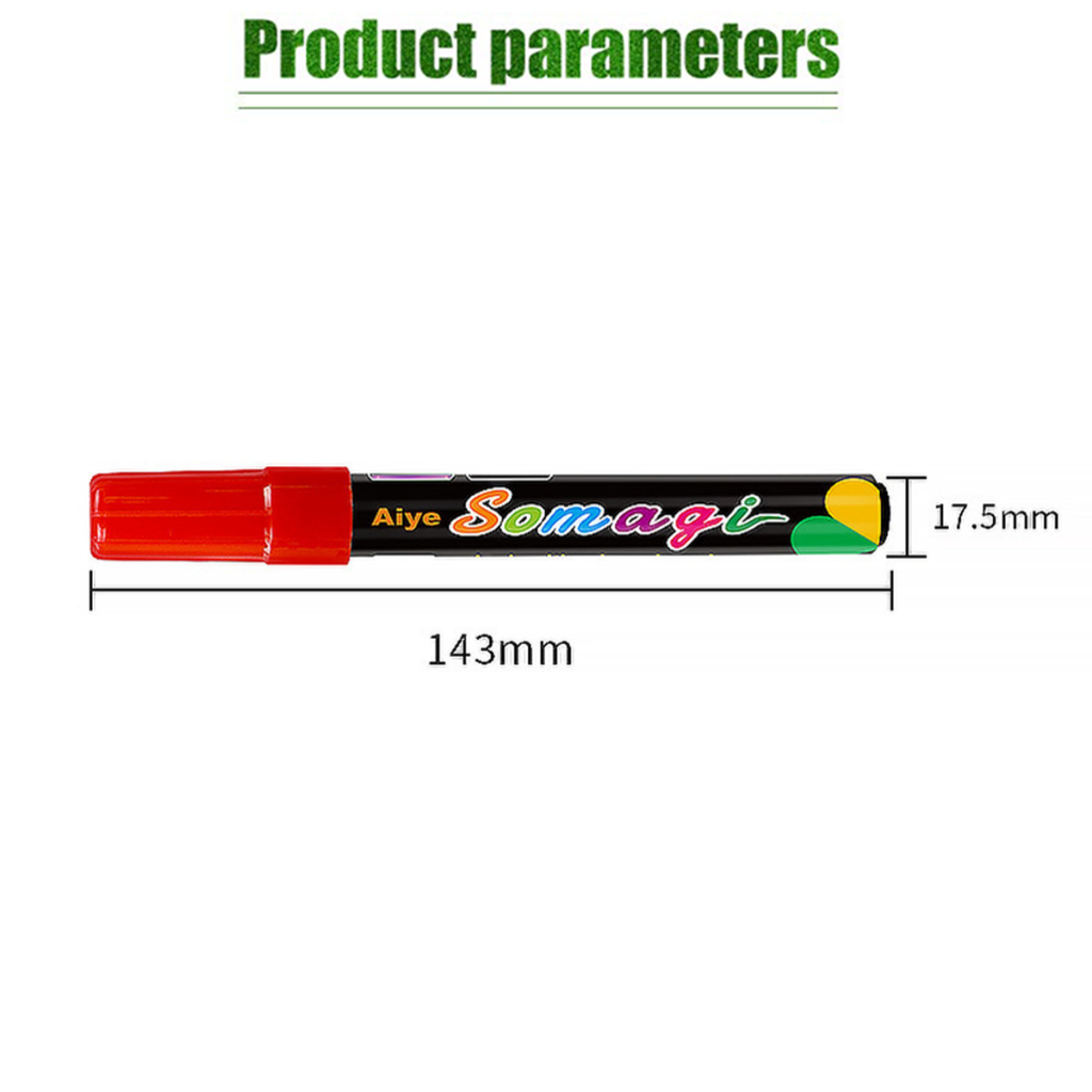 ปากกามาร์กเกอร์ชอล์กเหลว ขนาด7MM 8 ชิ้น ลบได้ สำหรับไวท์บอร์ด และBlackboard มาร์กเกอร์