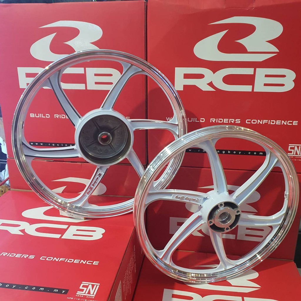 วงล้อมอเตอร์ไซค์ ล้อแม็ก NOUVO สีขาวปัด ขอบ17 Racing Boy wheels-rims