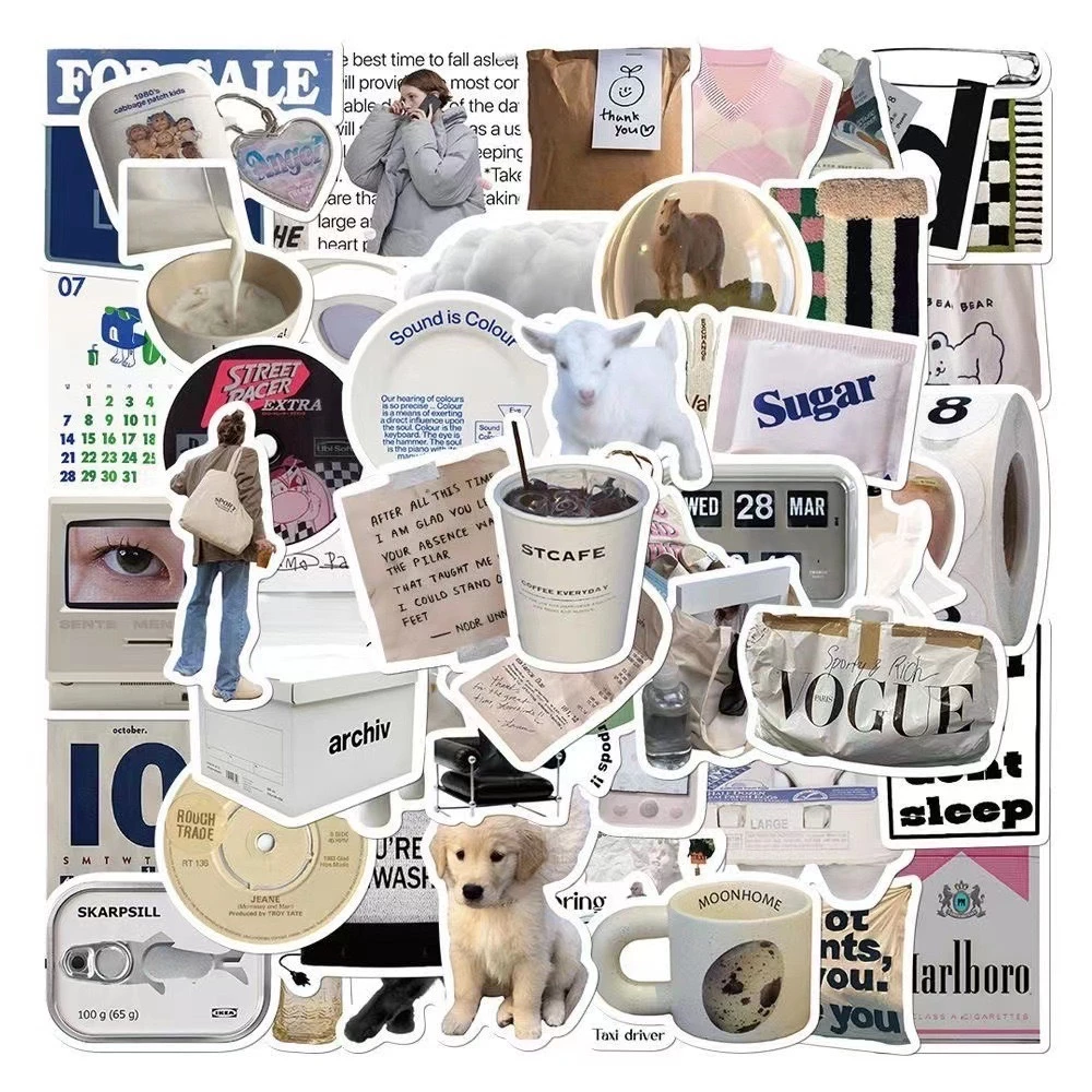 1 แพ็ก 50 ชิ้น น่ารักสติ๊กเกอร์ลายการ์ตูน สติ๊กเกอร์กันน้ำ เหมาะสำหรับไอแพด คอมพิวเตอร์ แก้วน้ำ สติ๊กเกอร์อตู้เย็น