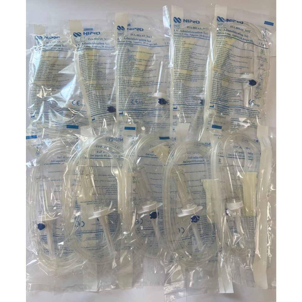 I.V. Administration Set Nipro IV drip Vitamin สายน้ำเกลือ สำหรับดริพวิตามิน 10set