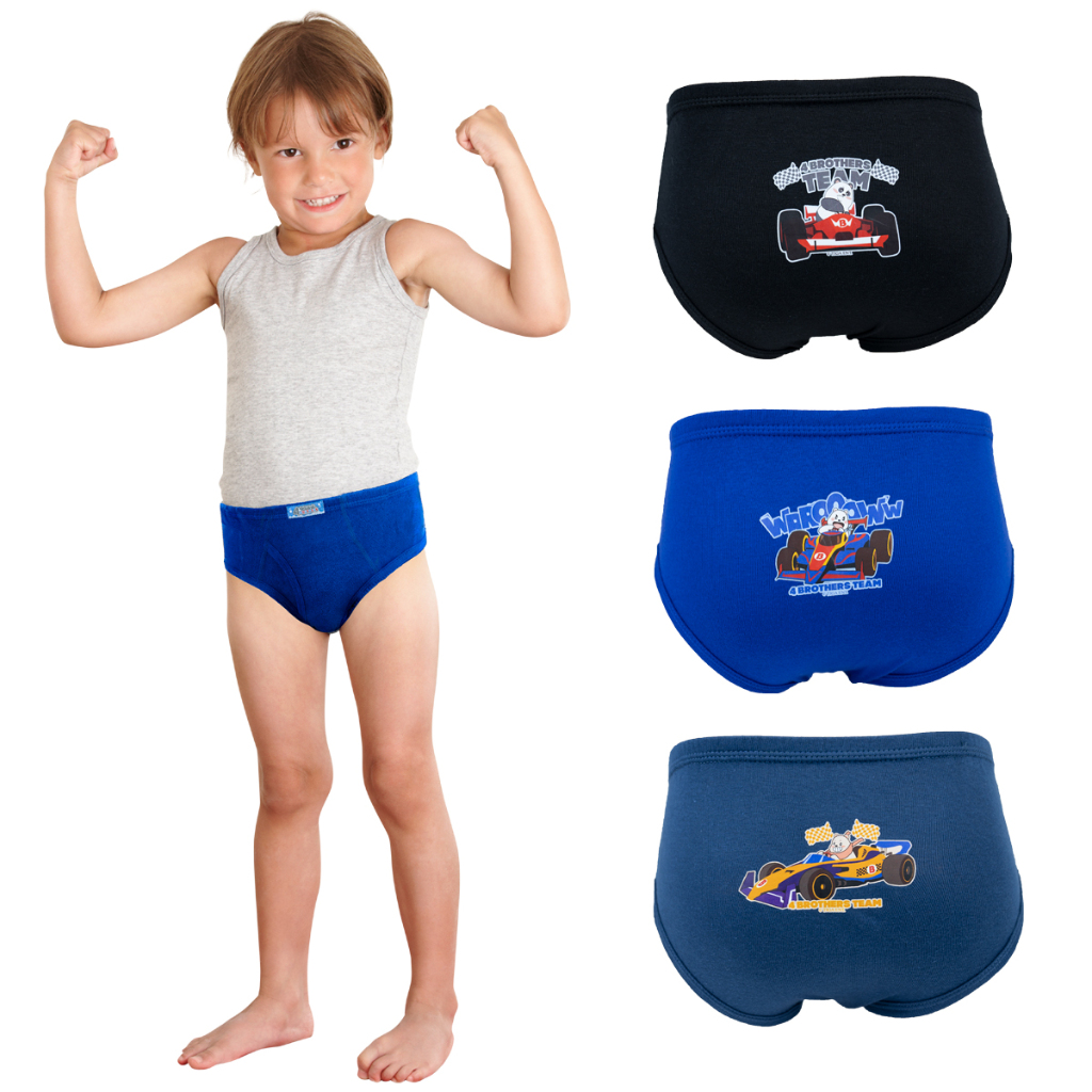 J.PRESS Junior ของแท้ ราคาส่ง กางเกงชั้นในเด็กชาย ทรงขาเว้า รุ่นพิเศษJ.Press X Tiga 3ตัว/แพ็ค