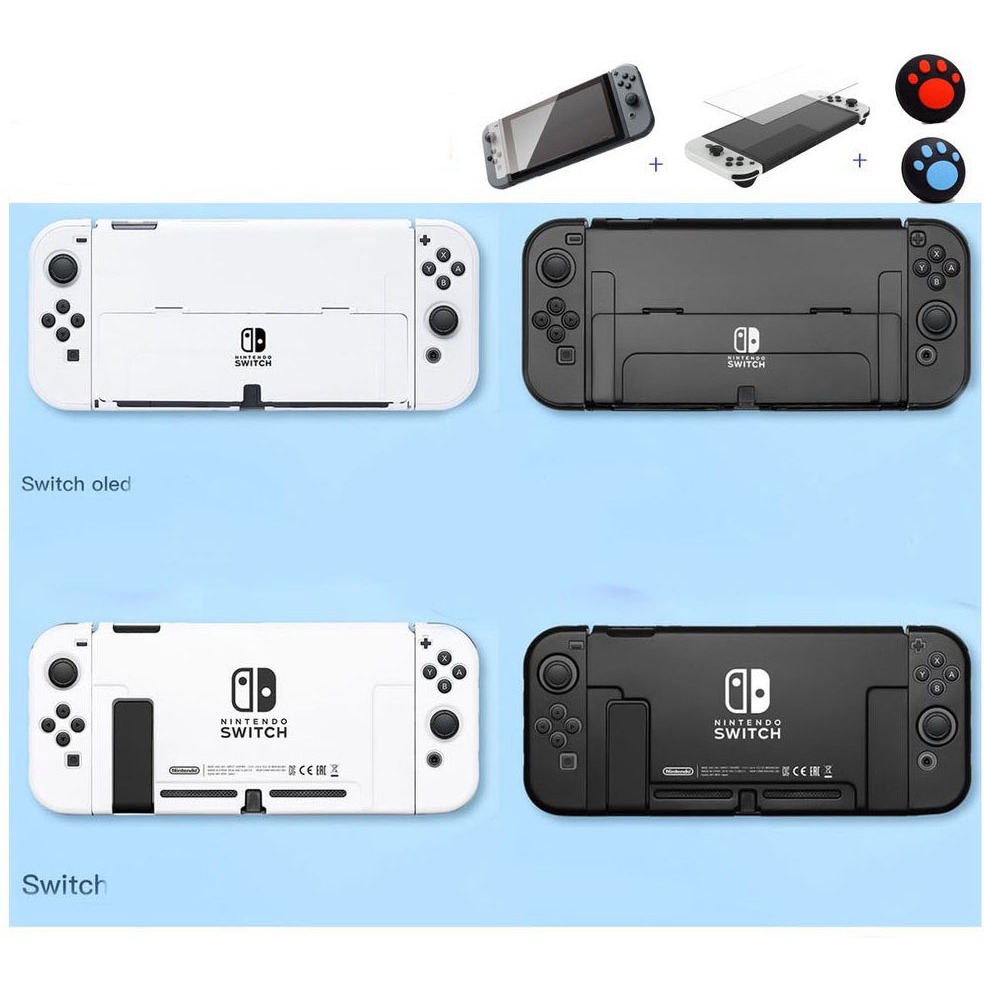 พร้อมส่ง!! เคส Nintendo Switch / OLED พร้อมโลโก้ เคสกันรอย แยกชิ้น แถมฟิล์มกระจกและจุกยางเข้าเซต