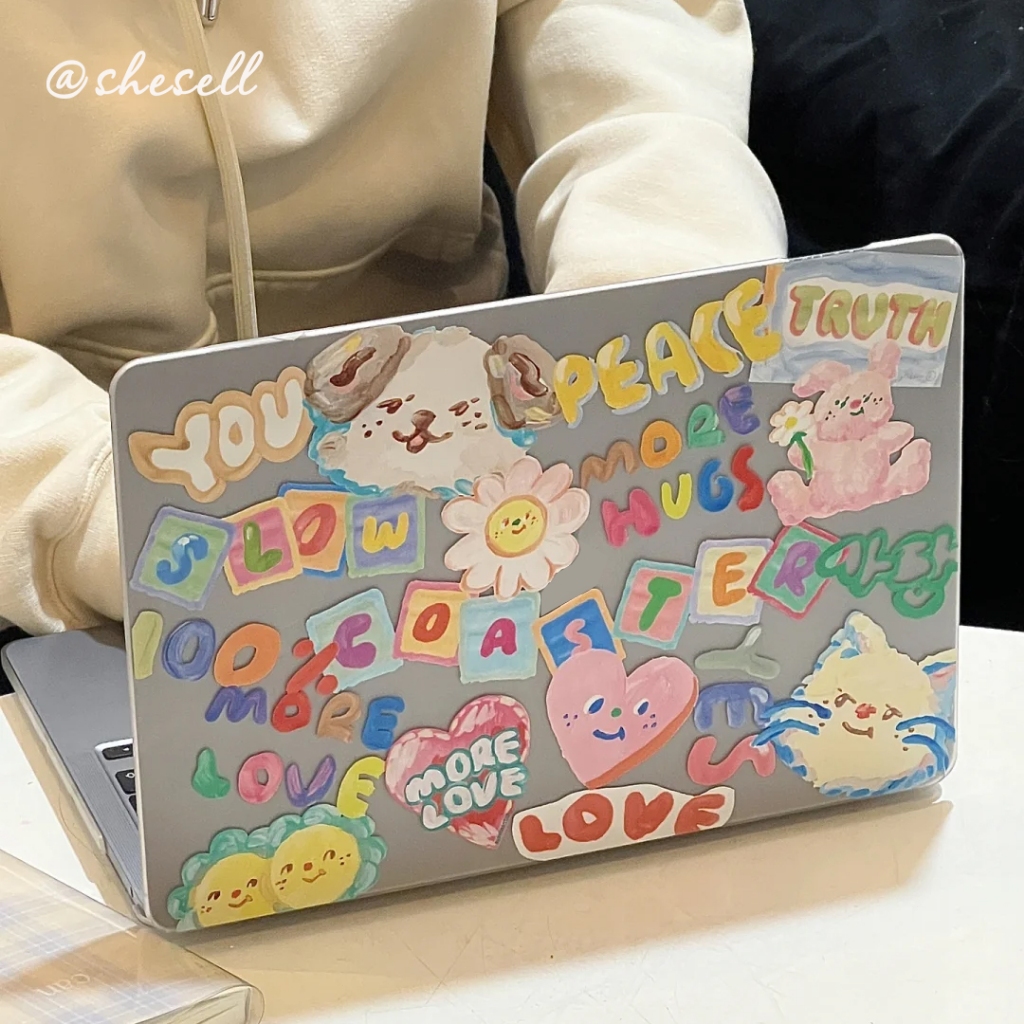 Shesell เคสสำหรับแมคบุ๊คใส (ผิวด้าน) Air13/Air15 Neo13 กราฟฟิตีที่มีสีสัน เคส macbook A2681