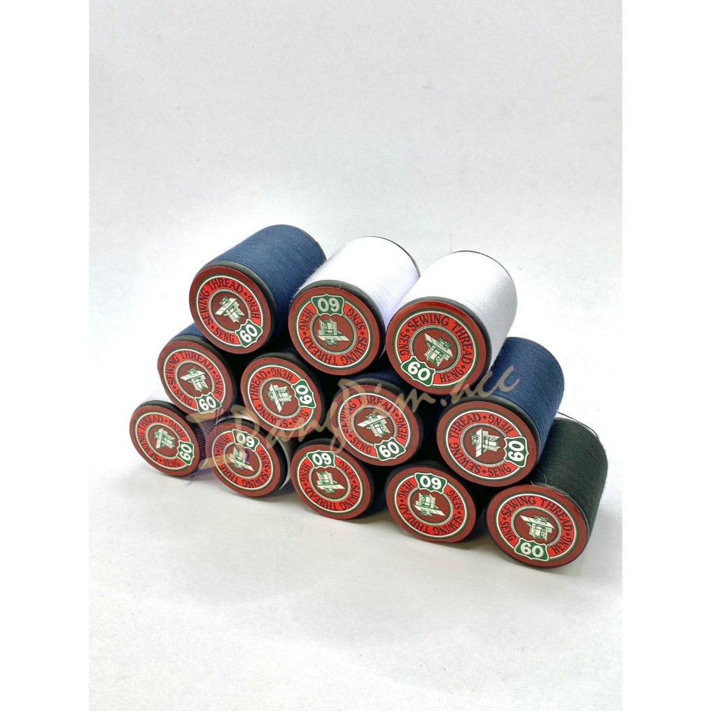 ด้าย ด้ายเย็บผ้า ด้ายตราจักรแดง ด้ายเย็บตราจักร ด้ายเย็บความยาว 540 เมตร (โทนสี ขาว,ดำ,กรม) - รูปที่ 2