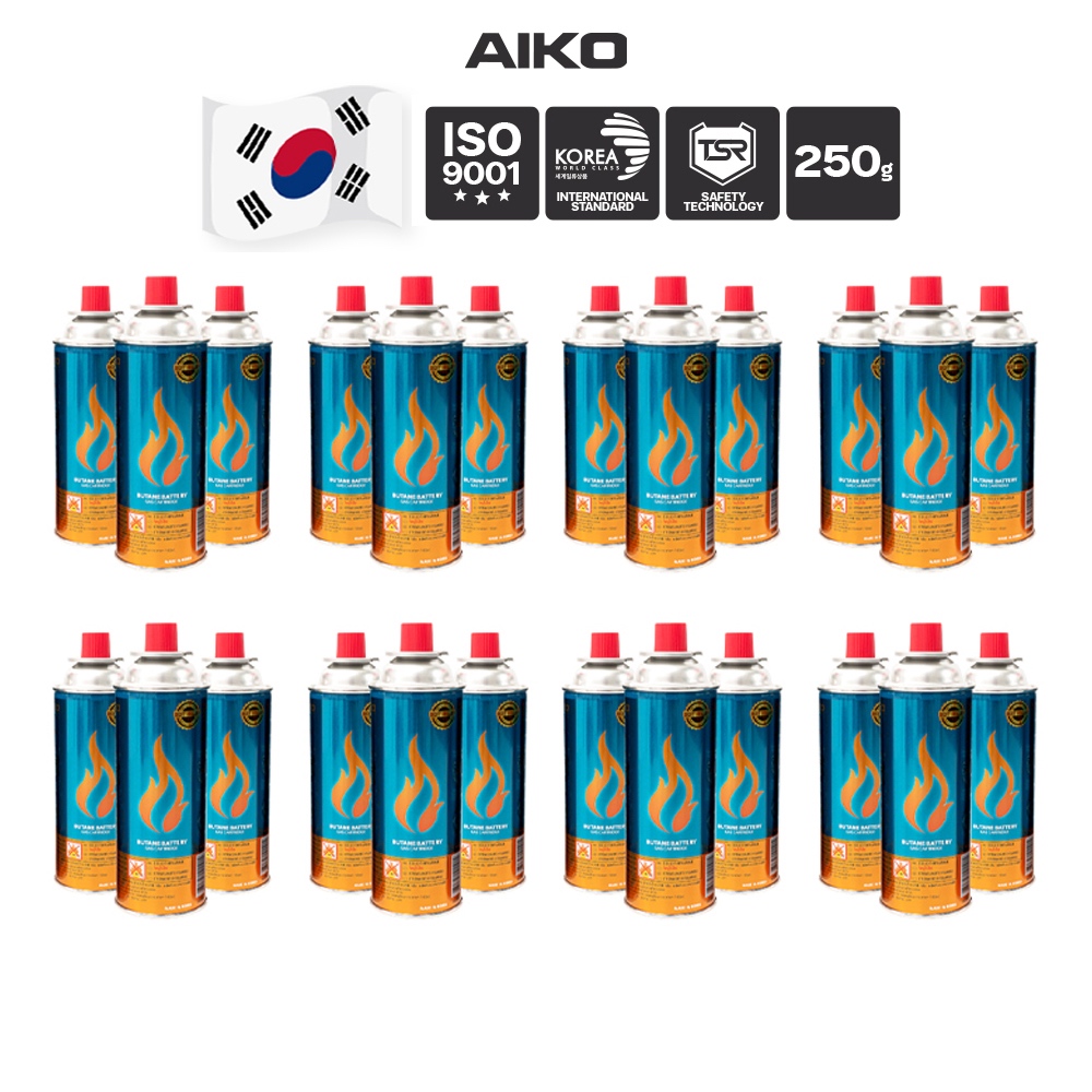 AIKO GC-1000 ยกลัง 24 กระป๋อง ระบบความปลอดภัย CRV TSR RVR นำเข้าจากเกาหลี แก๊สกระป๋อง gas 250g