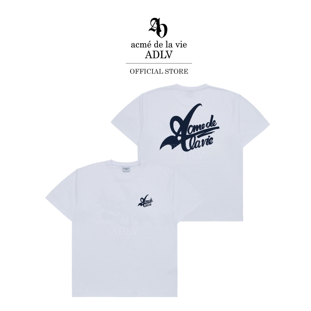 ADLV [acme de la vie] เสื้อยืด Oversize รุ่น Big Logo 2 Printing Short Sleeve T-Shirt White (50214SBLSSU_F3WTXX)