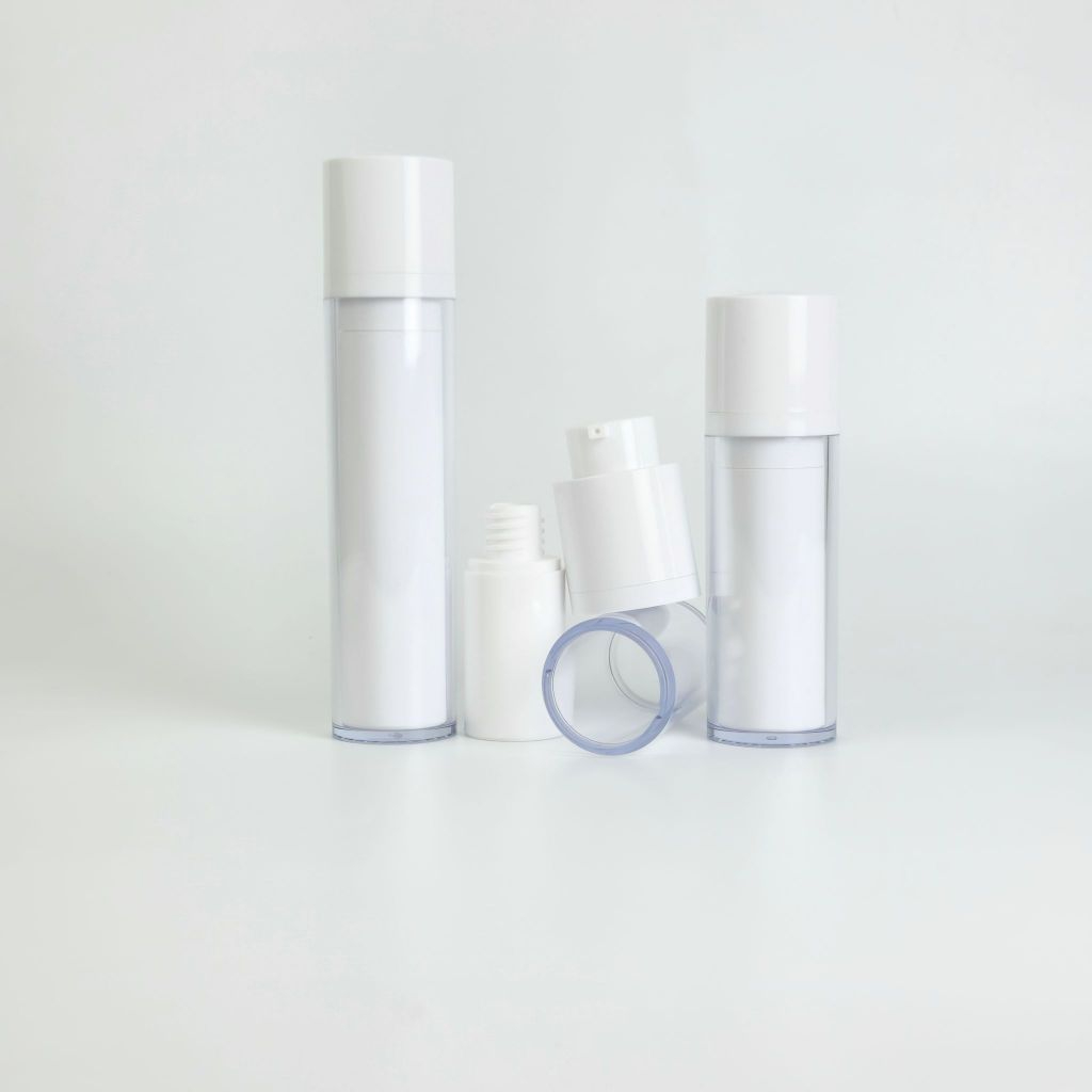 15ml. 30ml.  50ml.ขวดปั๊มสุญญากาศทรงเหลี่ยม ทรงกลม หมุนได้ ขวดสุญญากาศเหมาะสำหรับบรรจุเนื้อผลิตภัณฑ์ที่เป็นชนิดเหลว