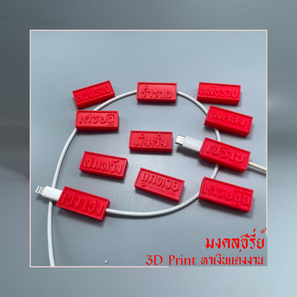 Cable bite ที่กันสายหัก | มงคล series คำมงคล มูเตลู สำหรับสายชาจ iphone/andriod/type c