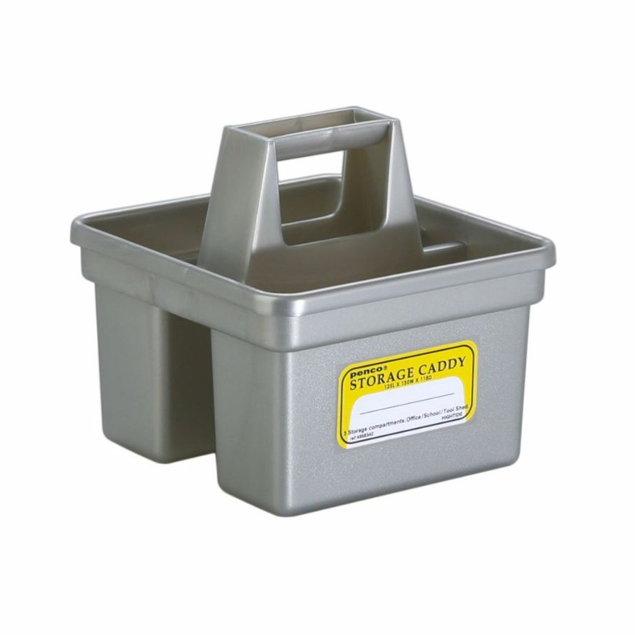 Penco Storage Caddy Small Silver (HEB035-SLV) / กล่องจัดระเบียบสิ่งของแบบมีหูหิ้ว ขนาดเล็ก สีเงิน แบรนด์ Penco