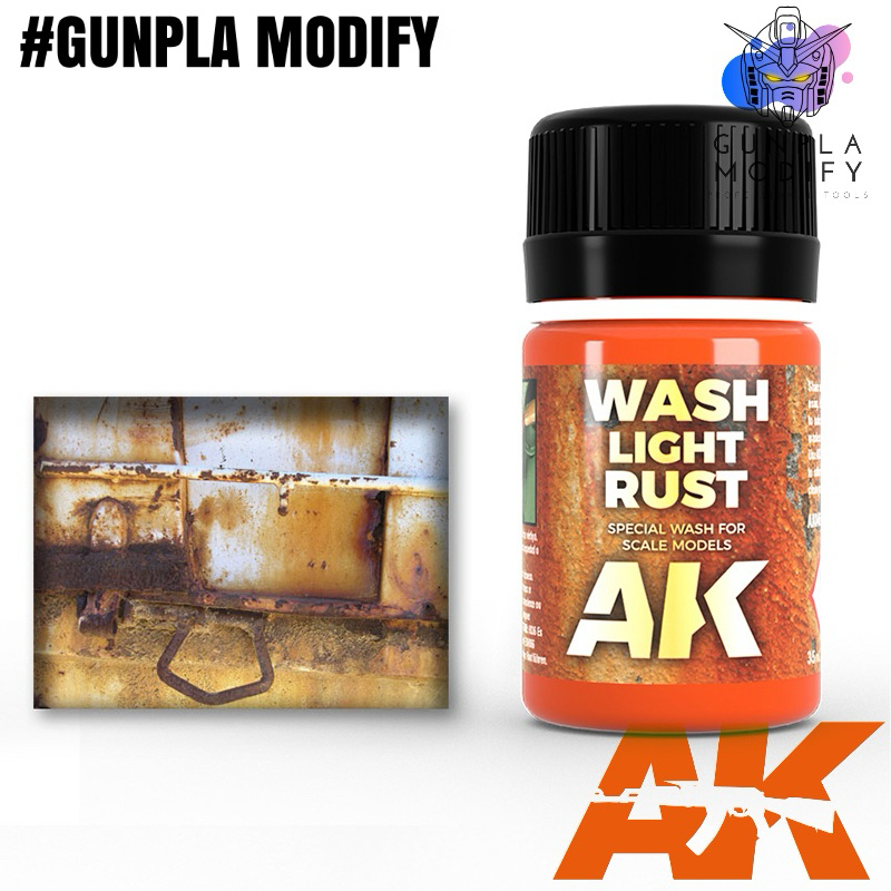 AK INTERACTIVE (AK046) Wash Light Rust สีอินาเมล สำหรับทำคราบสนิมอ่อน ขนาด 35 ml