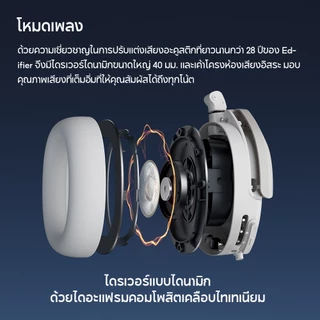 Edifier W830NB ANC หูฟังไร้สายบลูทูธ 5.4 Active การตัดเสียงรบกวน Hi-Res LDAC Foldable -45dB 94H