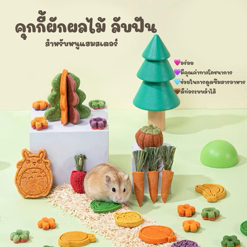 [crazy pet shop]คุกกี้ผัก มีประโยชน์ลับฟันได้ ปรับสมดุลลำไส้สำหรับสัตว์เลี้ยงแฮมสเตอร์