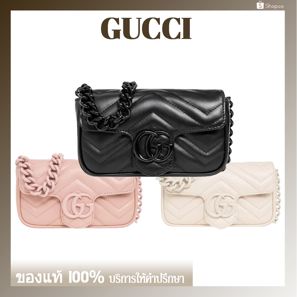 กระเป๋า GUCCI แท้ GUCCI GG Marmont Belt Bag กระเป๋าสะพาย