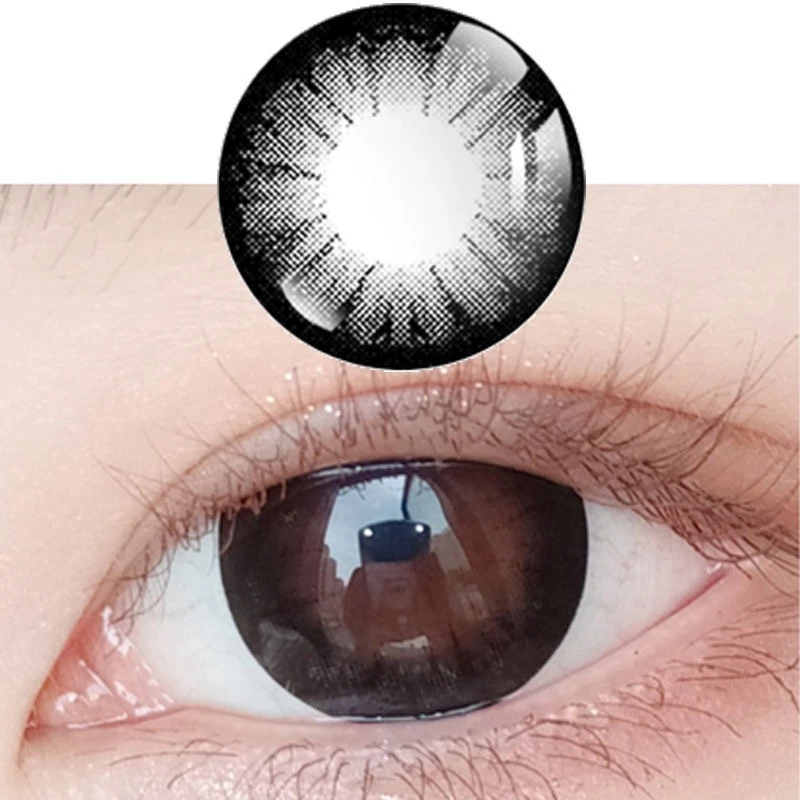 MiDROO คอนแทคเลนส์สี เหมาะกับเมื่อแต่งหน้า Big eyes Black/Brown-14.5mm Monthly Replace