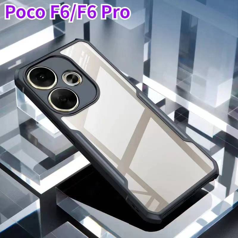 Poco F6Pro 5Gตรงรุ่น(ส่งในไทย)เคสกันกระแทกขอบสีหลังใสPoco F6 5G/Poco F6 Pro 5G/Redmi Turbo3 5G/Redmi K70/Redmi K70 Pro