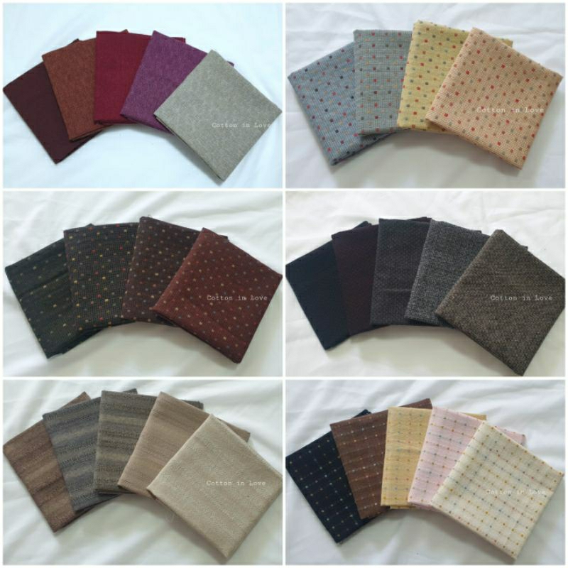 ผ้าทอจัดเซต 4-5ชิ้นเล็ก มีหลายแบบ สำหรับงานควิลท์ ต่อผ้า แอพพลิเค่