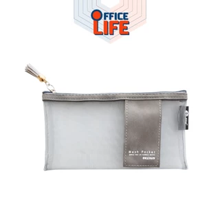 E-File (อีไฟล์) กระเป๋าดินสอ แบบตาข่าย รูดซิป MESH POCKET รุ่น CPK75 ( สุ่มสี / 1 ใบ )