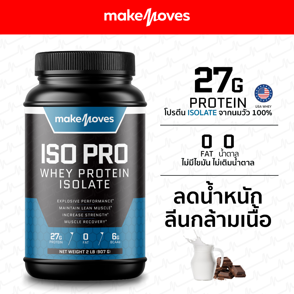 เวย์โปรตีนลดน้ำหนัก ลดไขมันโปรตีน 27กรัมต่อช้อน เวย์โปรตีนIsolate Whey Protein Isolate ลดไขมัน