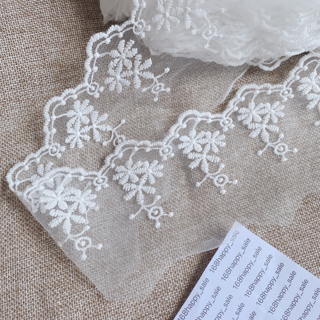 ลูกไม้ผ้าตาข่าย เนื้อนิ่มสวย ใช้ตกแต่งริม ใช้ตกแต่งชาย งานdiy