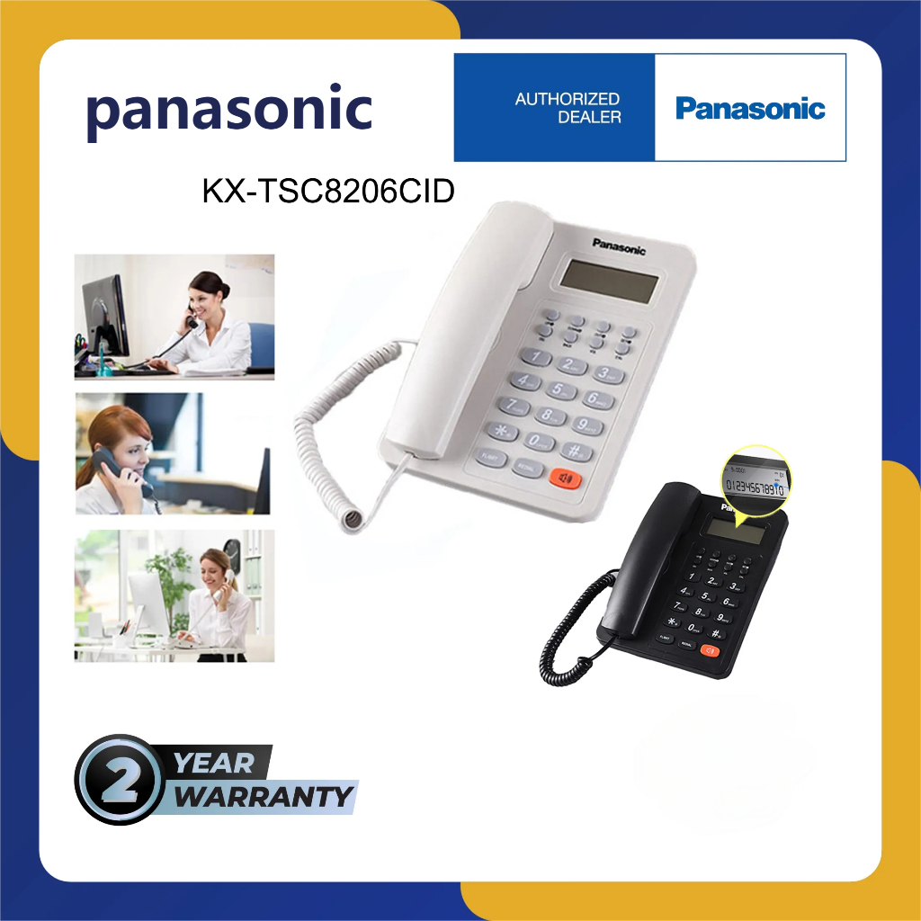 แท้ Panasonic KX-TSC8206CID โทรศัพท์สำนักงาน โทรศัพท์บ้าน หมายเลขผู้โทรแบบมัลติฟังก์ชั่น ไม่ต้องใช้แบตเตอรี่ รับประกัน 2