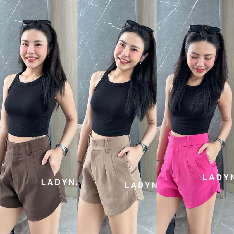 กางเกงขาสั้นขาเว้าทรงบาร์บี้ (ผ้าไอวี่)เอวสูง ผ้านิ่มเนื้อผ้าดีมาก