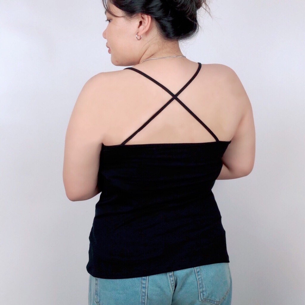 ( หลังไขว้ ไซส์ *XL ) เสื้อสายเดี่ยว คล้องคอ หลังกากบาท แบรนด์ CHOTYSHOP สินค้าผลิตในไทย BAU.F