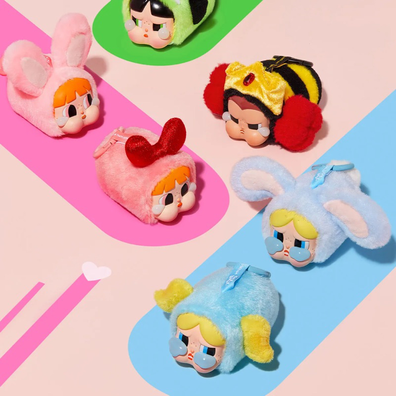 (พร้อมส่งในไทย🇹🇭 ใช้โค้ดลด30%ได้) CRYBABY × Powerpuff Girls Series-Vinyl Face Plush Blind Box แบบเช็คการ์ดไม่แกะตัวค่ะ
